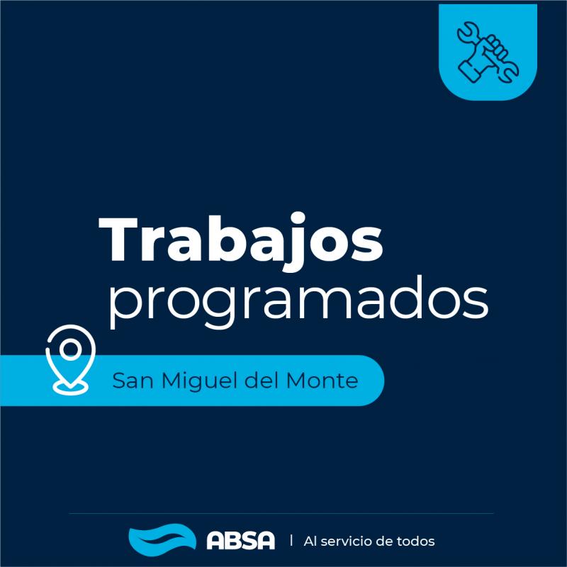 Monte: trabajos programados sobre la red de agua