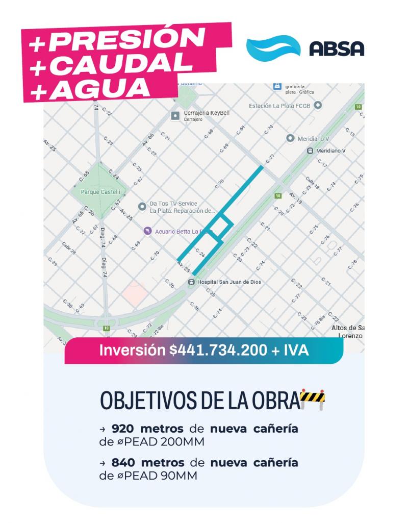 Meridiano V: se licitó la obra de Recambio de Cañerías para la mejora del servicio de agua