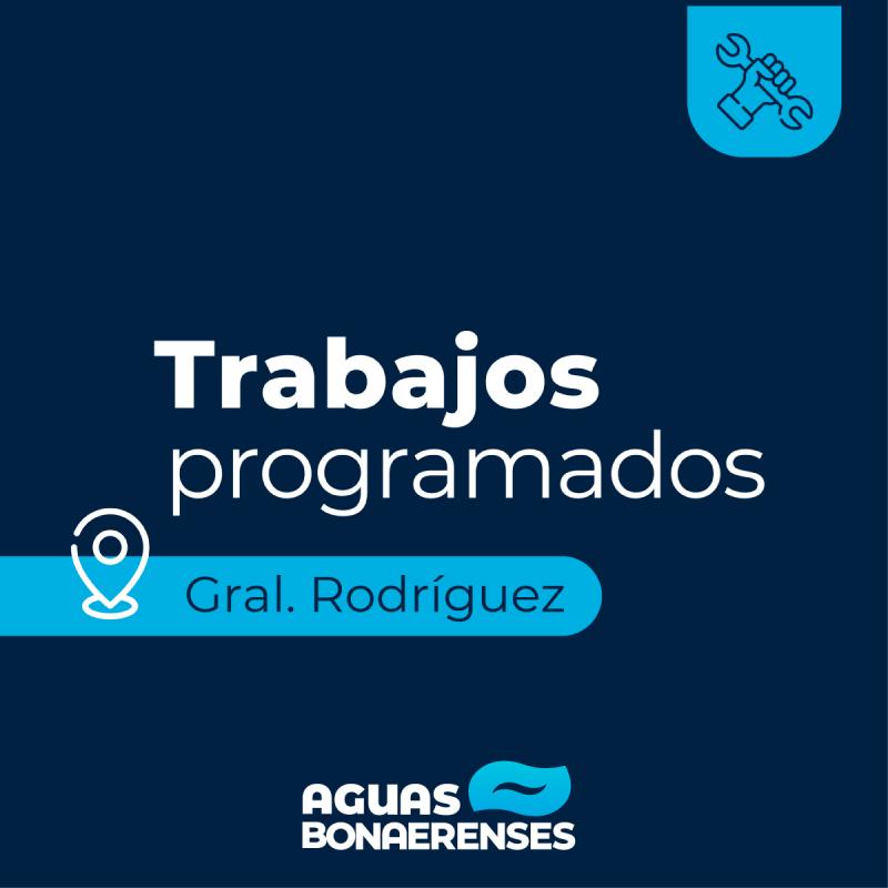 General Rodríguez: trabajos programados en la red de agua