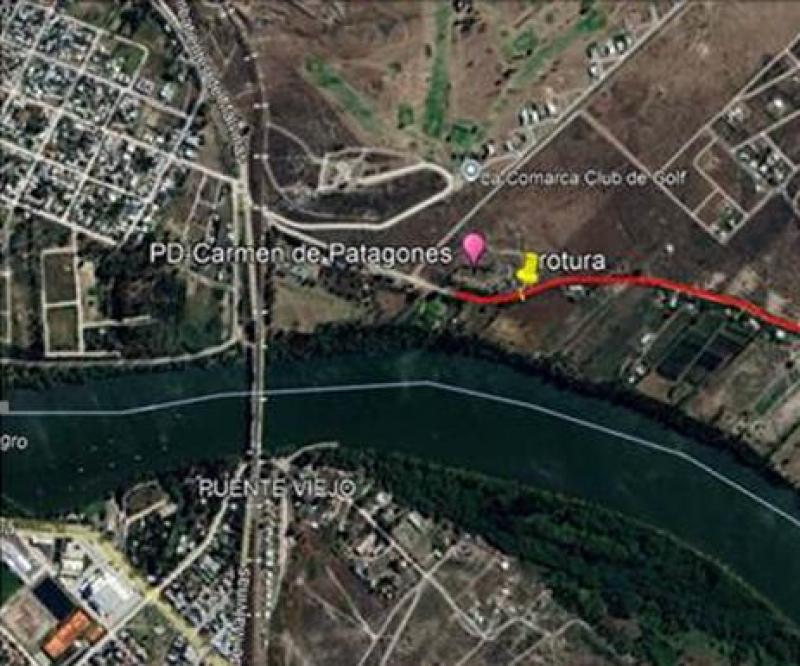 Carmen de Patagones: tras reparación de una cañería cloacal, permanecerá interrumpido el tránsito hacia la laguna